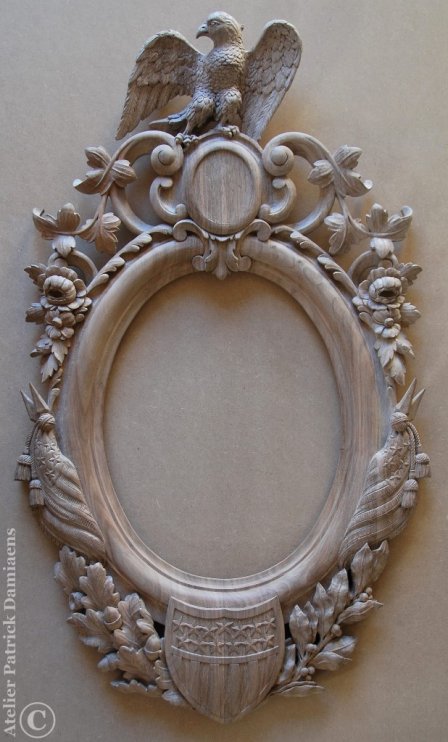Ovale spiegel met arend | Spiegel uit Amerikaanse burgeroorlog 